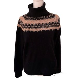 Ann Taylor Wool Blend Fair Isle Turtleneck Sweater